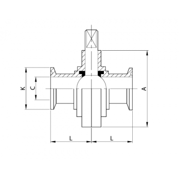 VALVOLA A FARFALLA SM-K100BV DN76 A316L CON LEVA INOX 7M11