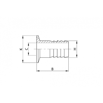 PORTAGOMMA E.S.M A316L K14RHA 1/2"-D.8 MM FLANGIA 25MM