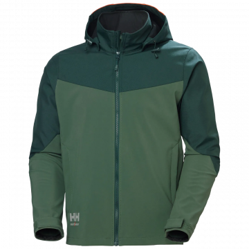 HELLY HANSEN GIACCA SOFTSHELL OXFORD CON CAPPUCCIO ZIP VERDE