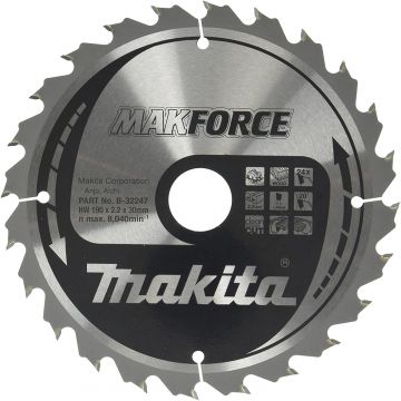 MAKITA DISCO TAGLIO TUNGSTENO D.190MM FORO 30 24 DENTI