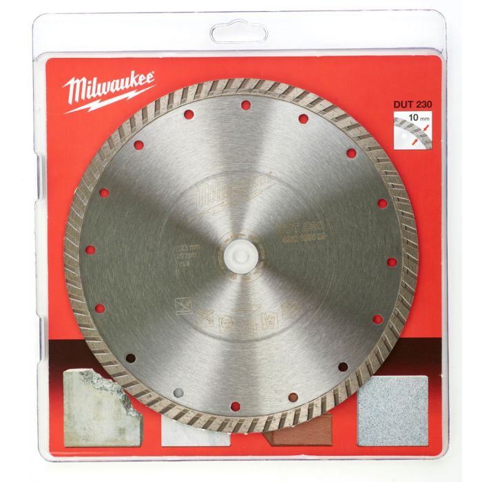 MILWAUKEE DISCO DIAMANTATO DUT 230 MM MATERIALI TENERI MATTONE PIENO