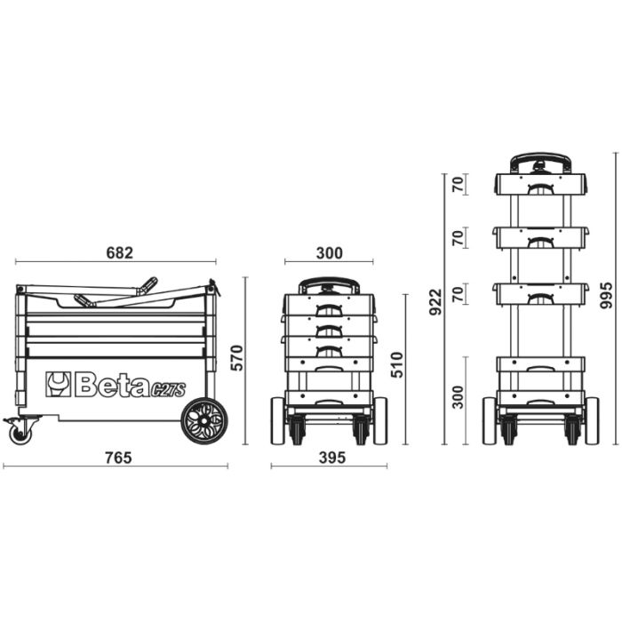 BETA CARRELLO INDUSTRY C27S-O ARANCIO