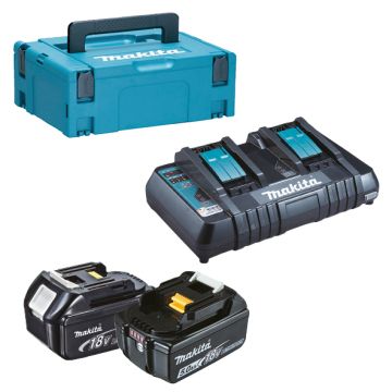 MAKITA KIT ENERGY 2BATTERIE+CARICABAT 5AH 2 BL1850B + DC18RD