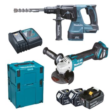 MAKITA KIT DLX2256TJ1 MAKPAC DHR243+DGA513