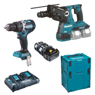 MAKITA KIT DLX2280PTJ MAKPAC DHP484 18V+DHR281 36V 3BATT