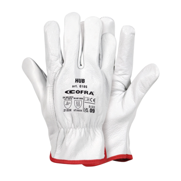 COFRA GUANTO G105 HUB BIANCO PELLE FIORE BOVINA