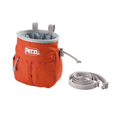 PETZL SACCHETTO PORTAMAGNESITE ERGONOMICO CON TASCA ROSSO