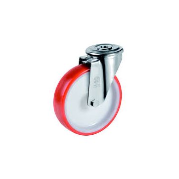 LAG RUOTA A 80X24 SUPPORTO GIREVOLE M22 DIAM.FORO 10 MM