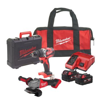 MILWAUKEE KIT TRAPANO+SMERIGLIATRICE 18V M18 CBLPP2E2-502C