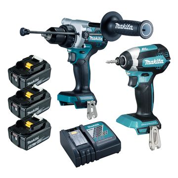 MAKITA KIT DLX2418TJ 18V MAKPAC DHP486+DTD153+3XBL1850B