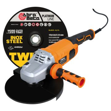 KIT 300 DISCHI 115 D.22,23 A46U METAL/INOX + SMERIGLIATRICE 1400W