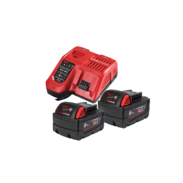 MILWAUKEE KIT ENERGY M18 NRGCR-502 2 BATTERIE 5AH + CARICATORE 12-18V