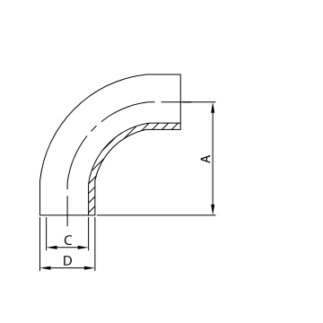 CURVA 90° ES-310D A304L