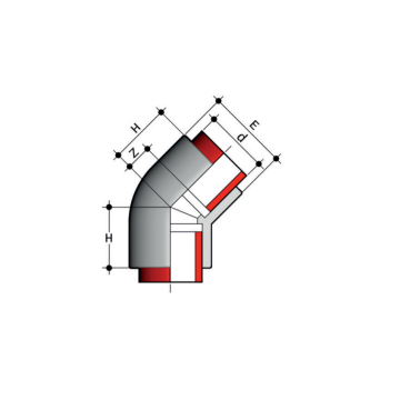 FIP GOMITO 45° HIF PVDF SALDATURA TASCA SW