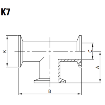 TEE SM-K7LL A316L LL