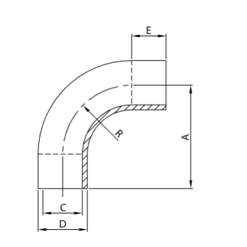 CURVA 90° MR-350D A316L