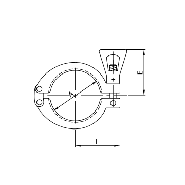 MORSETTO DOPPIO BS DN63 ISO DN50 A304L