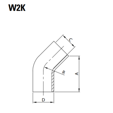 CURVA 45° EL-W2KLL A316L LL