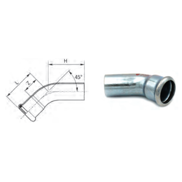 RM CURVA STEEL 45° MF MAT.E195-1.0034