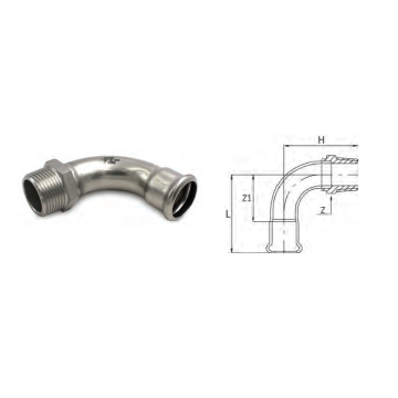 RM CURVA M 90° 2"X54MM A316L EN 10226-1