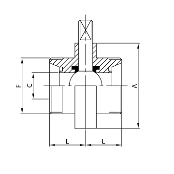 VALVOLA FARFALLA EF-722D A316L CON LEVA 7M1
