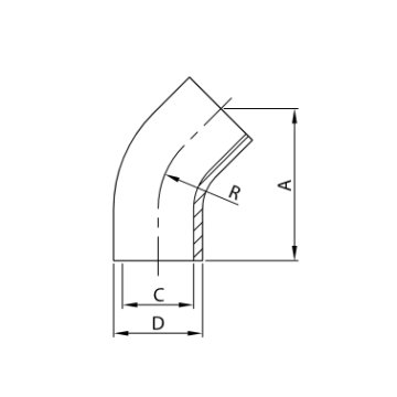 CURVA 45° EL-300L A316L