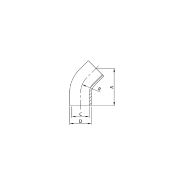 CURVA 45° DN34 304L 300L