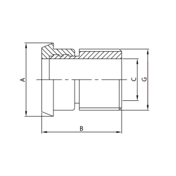 ATTACCO FILETTATO GAS + BC. MT DIN 80 A316L MOD.152D