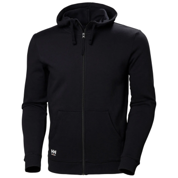 HELLY HANSEN FELPA MANCHESTER NERO ZIP INTERA CON CAPPUCCIO