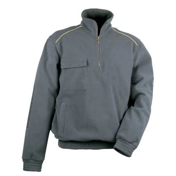 COFRA FELPA TOLONE IN PILE CON ZIP NERO