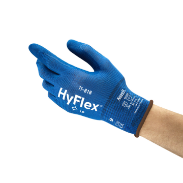 ANSELL GUANTI HYFLEX 11-818 BLU NYLON RIVEST.SCHIUMA NITRILE