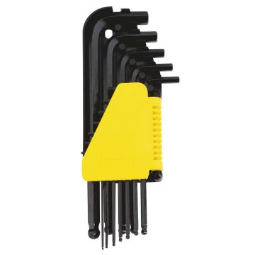 STANLEY KIT 9 BRUGOLE ESAGONALI TESTA SFERICA IN BUSTA