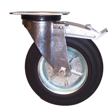 LAG RUOTA B 200X50 SUPPORTO GIREVOLE MEDIO M22 CON FRENO-BOCCOLA NYLON