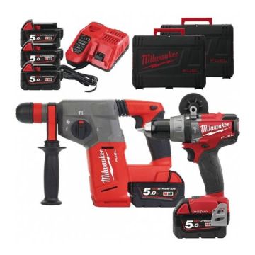 MILWAUKEE KIT TASSELLATORE+TRAPANO C/PER 18V 3X5AH M18ONEPP2F-503X