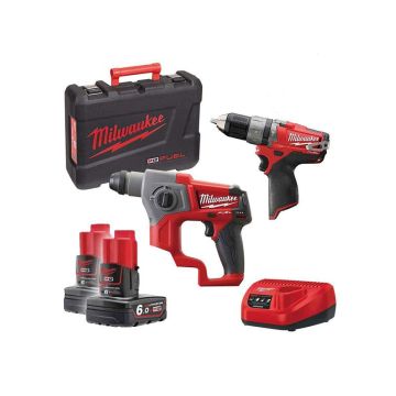MILWAUKEE KIT TASSELLATORE+TRAPANO 12V C/PERCUSSIONE CPP2B-602X 6AH