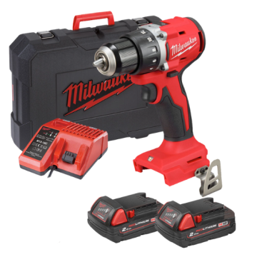 MILWAUKEE KIT TRAPANO AVVITATORE M18 BLDDRC-202C - 2 BATTERIE 2AH - CARICABATTERIE - VALIGETTA